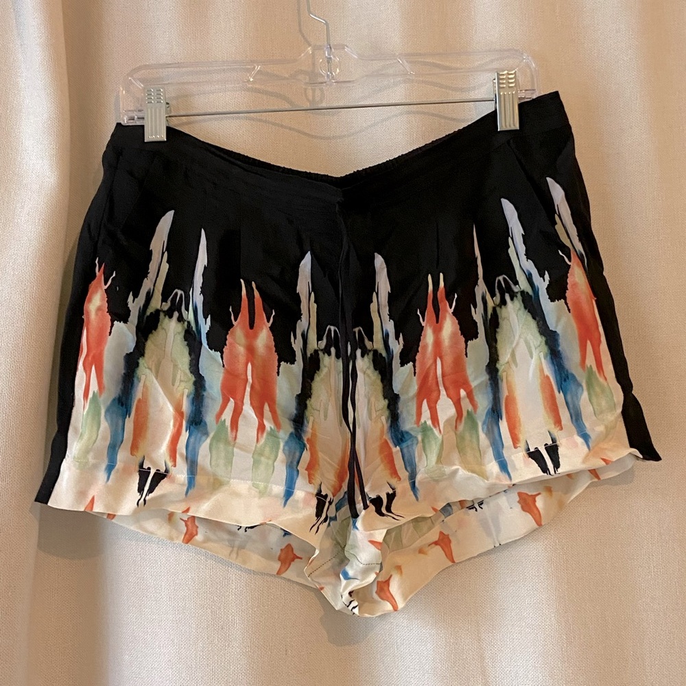 Twelfth Street by Cynthia Vincent Abstract Print Silk Shorts Medium